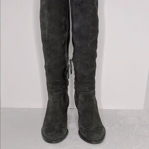 Dolce Vita Women’s Gray Suede Over the Knee Heeled Boots 7.5